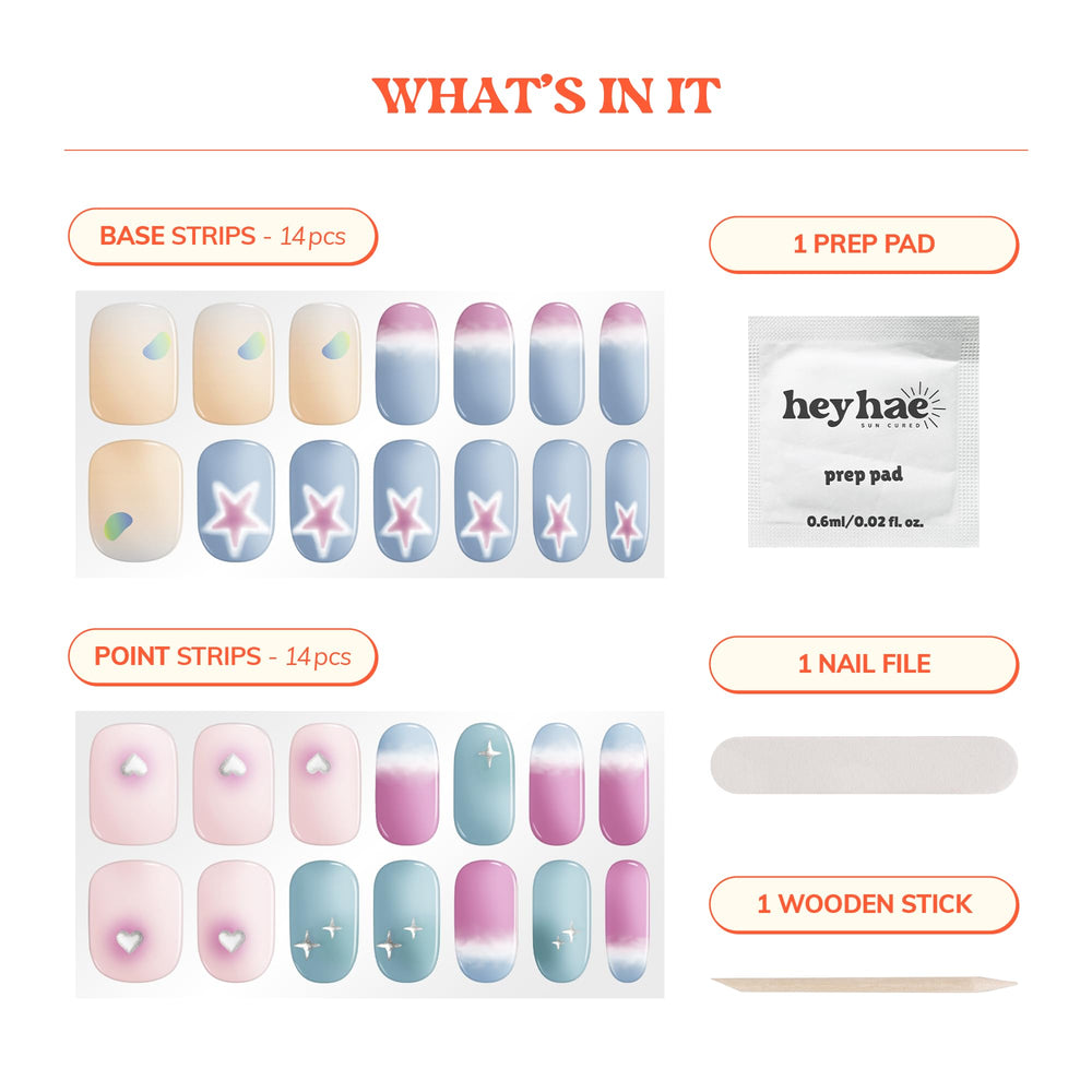 heyhae applying nail strip in hand demonstrating easy at-home application benefit