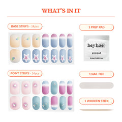 heyhae applying nail strip in hand demonstrating easy at-home application benefit