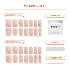 heyhae arranged tools including file, wooden stick and prep pad for easy application