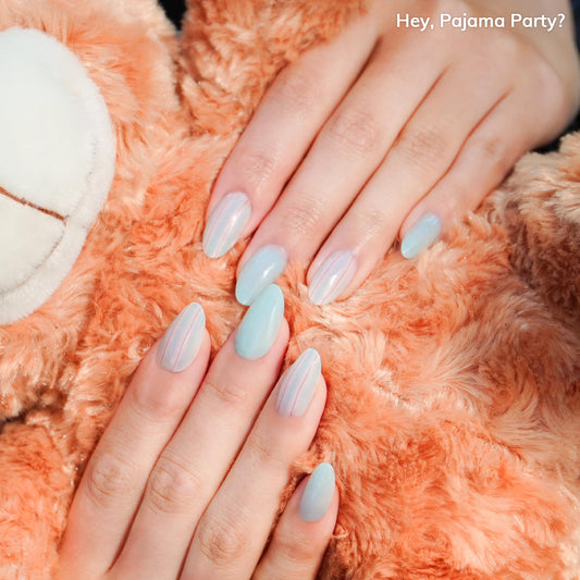 heyhae close-up texture of strip highlighting pastel blue and pink stripes benefit