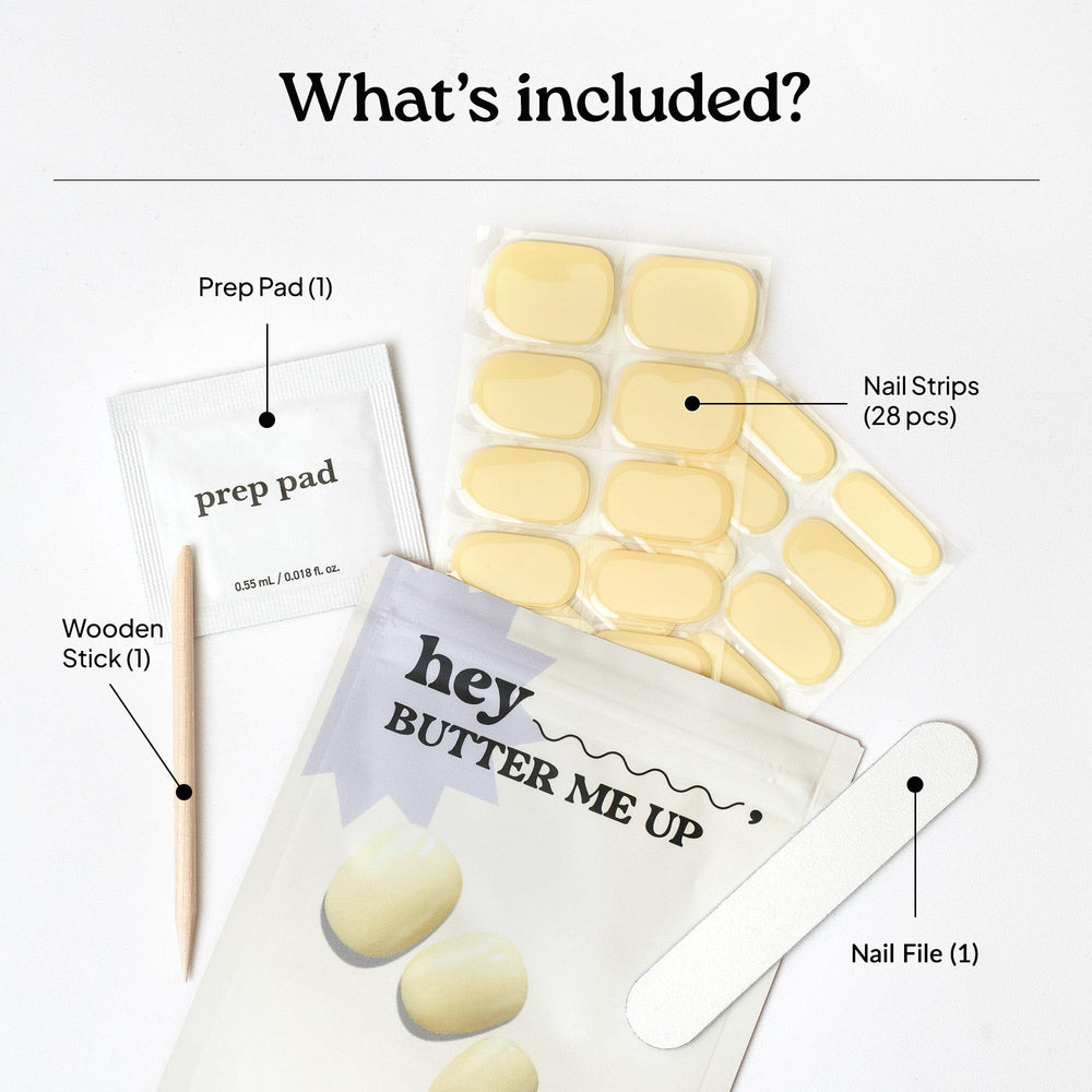 heyhae flatlay of all kit contents for convenient at-home application