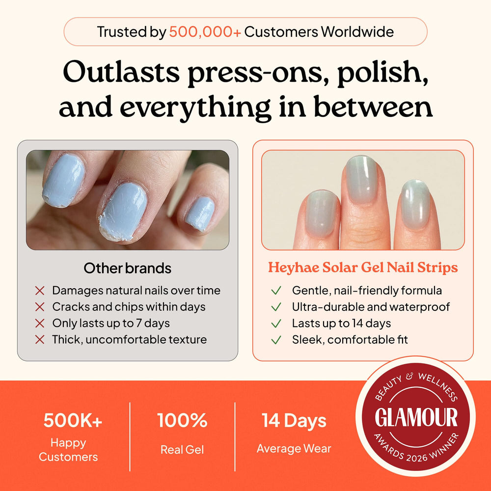 Heyhae curing under sunlight demonstrating no-LED cure option and reliable hardening benefit