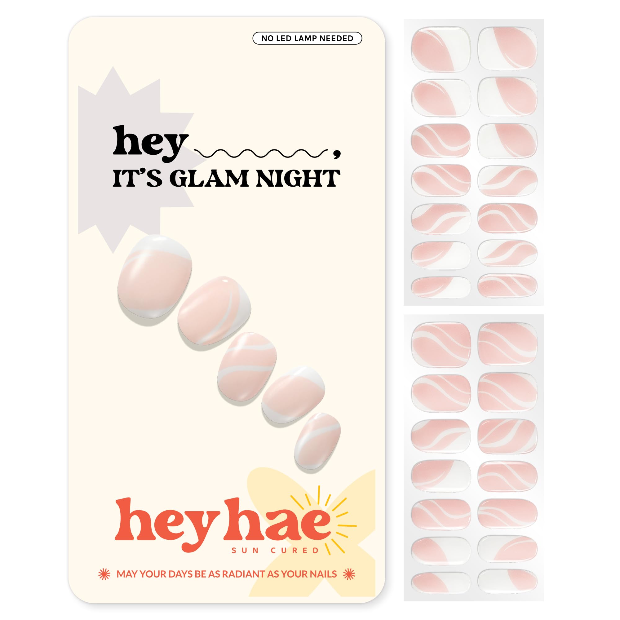 heyhae front packaging displaying French pink strips and tools, professional convenience