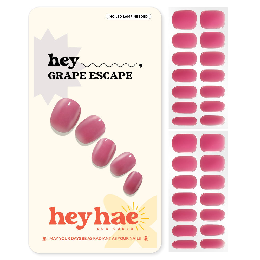 heyhae front packaging showing grape escape shade and full kit benefits
