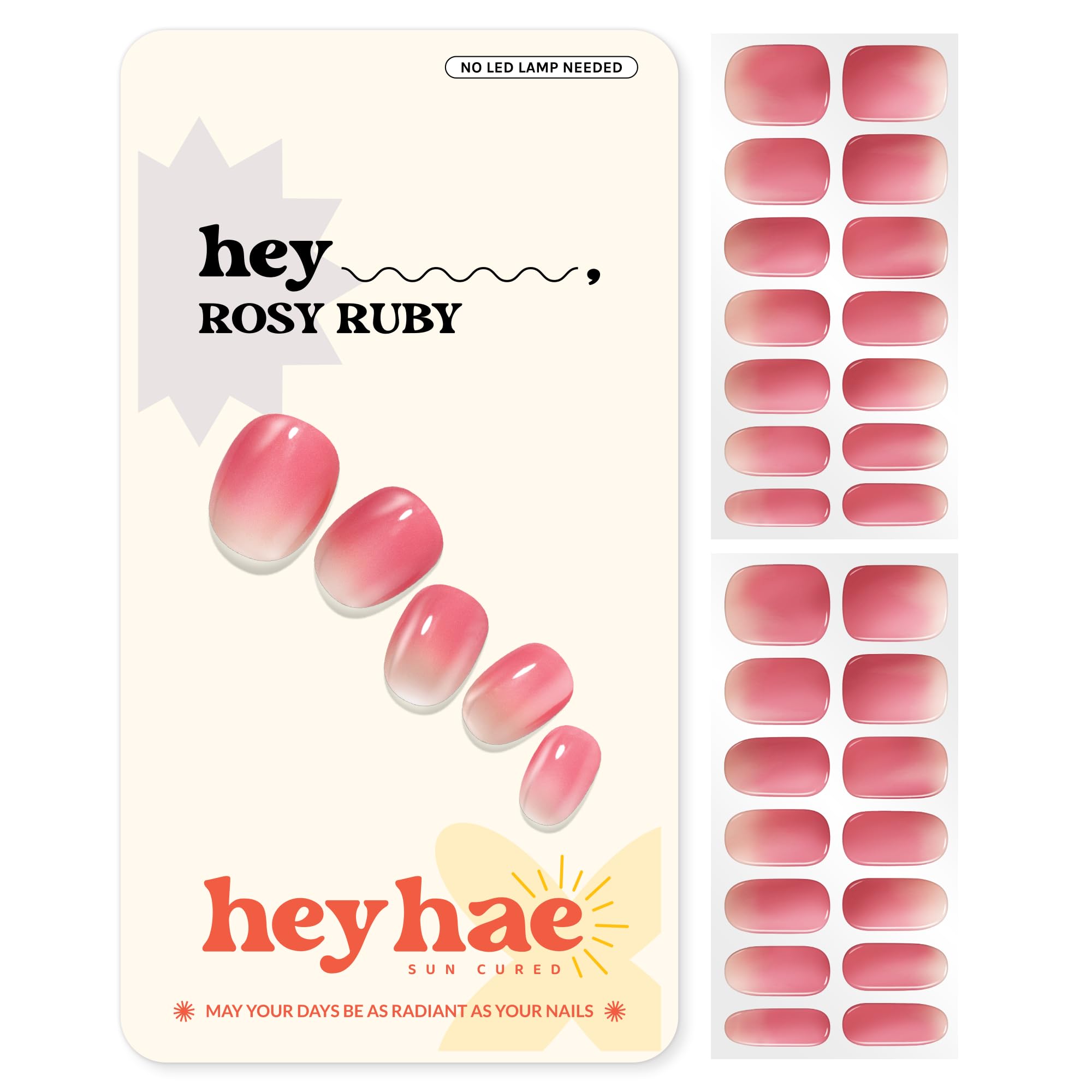heyhae front packaging showing Hey, Rosy Ruby and kit contents for quick application