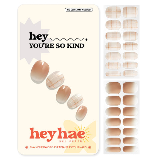 heyhae front packaging showing ombre checker design and kit contents benefit quick selection