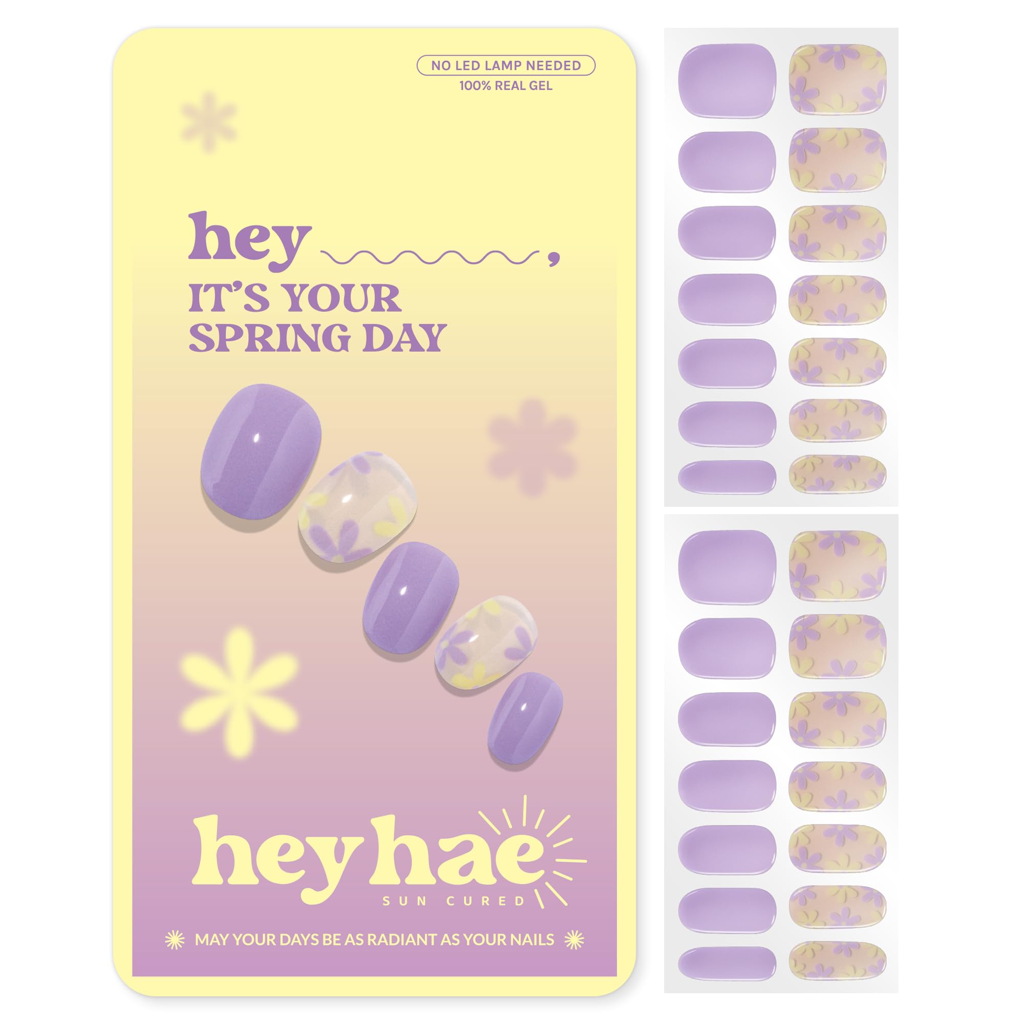 heyhae front packaging showing purple floral artwork and kit contents benefit: clear kit overview