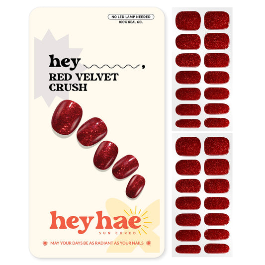 heyhae front packaging showing Red Velvet Crush kit and benefit of complete set