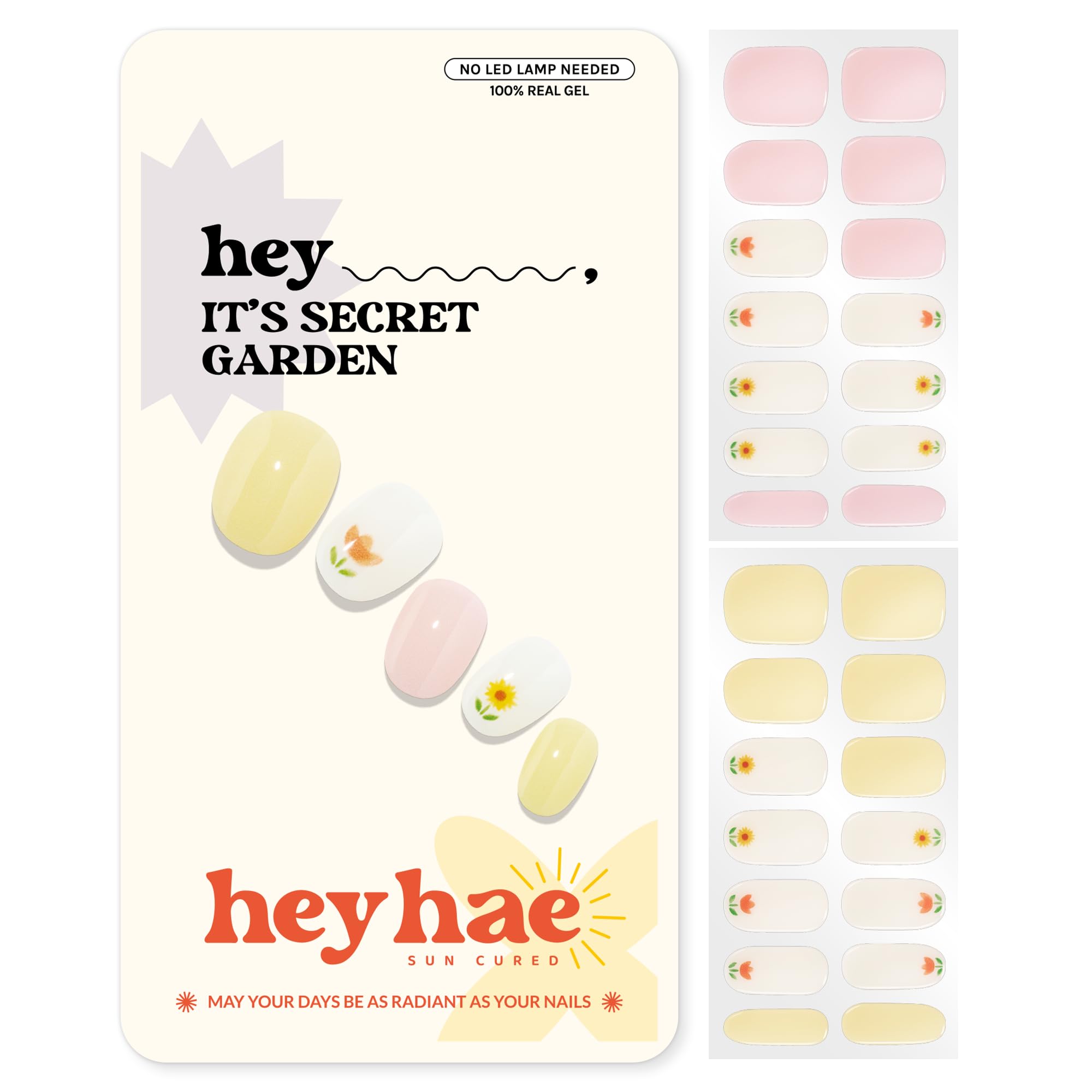 heyhae front packaging showing yellow floral design and kit contents for convenience
