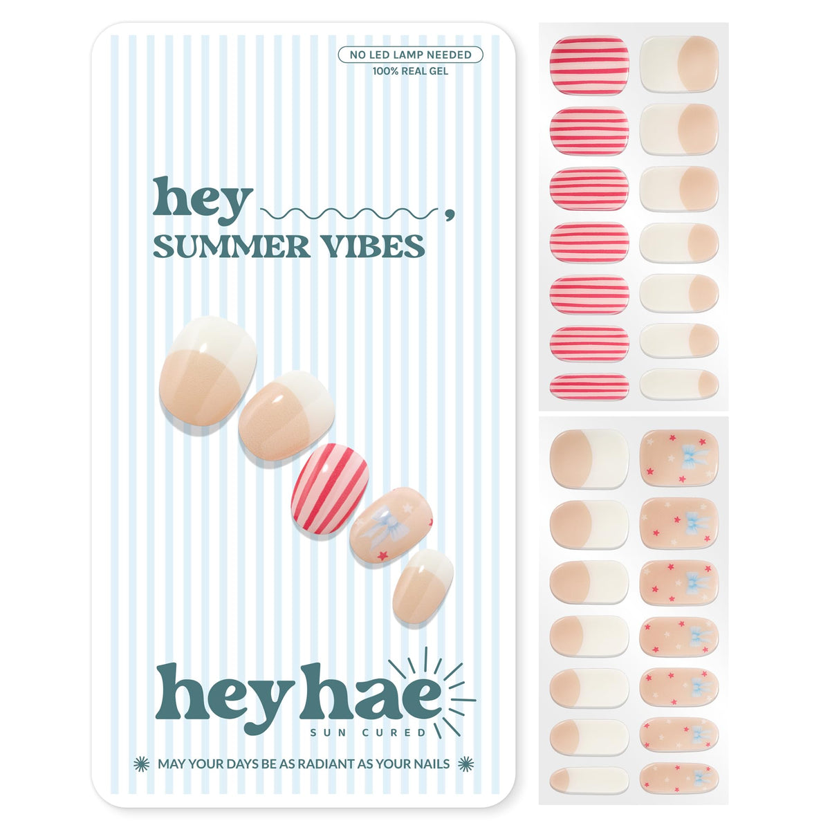 heyhae front packaging showing beige French strips and kit benefits