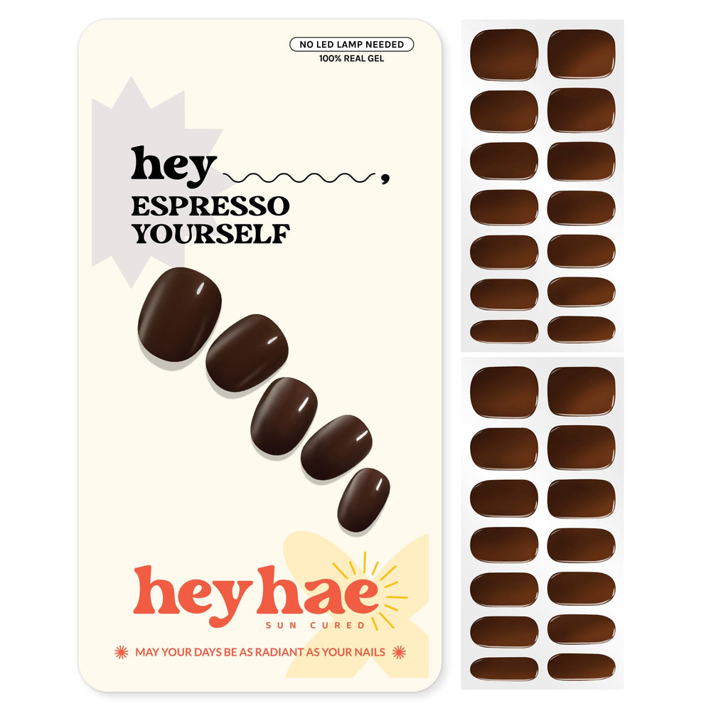 heyhae front packaging showing kit contents and warm brown shade benefit convenience