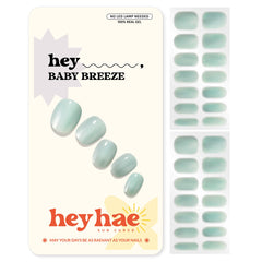Heyhae front packaging showing Baby Breeze shade and kit contents benefit salon finish
