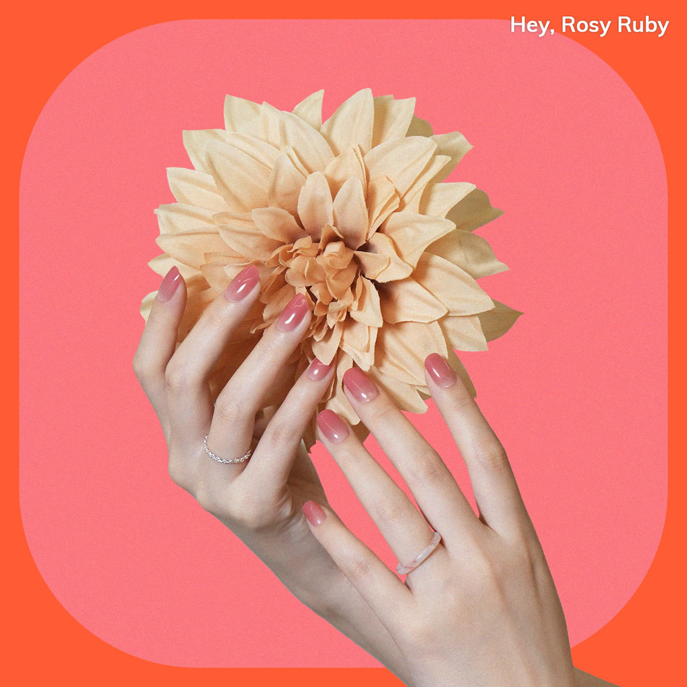 heyhae application on a fingernail showing smooth placement and quick results