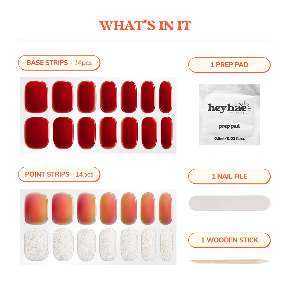 heyhae hand applying strip demonstrating easy use