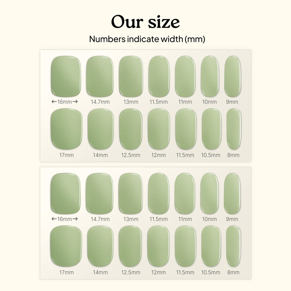 heyhae model wearing strips to show real-life matcha-green manicure appeal