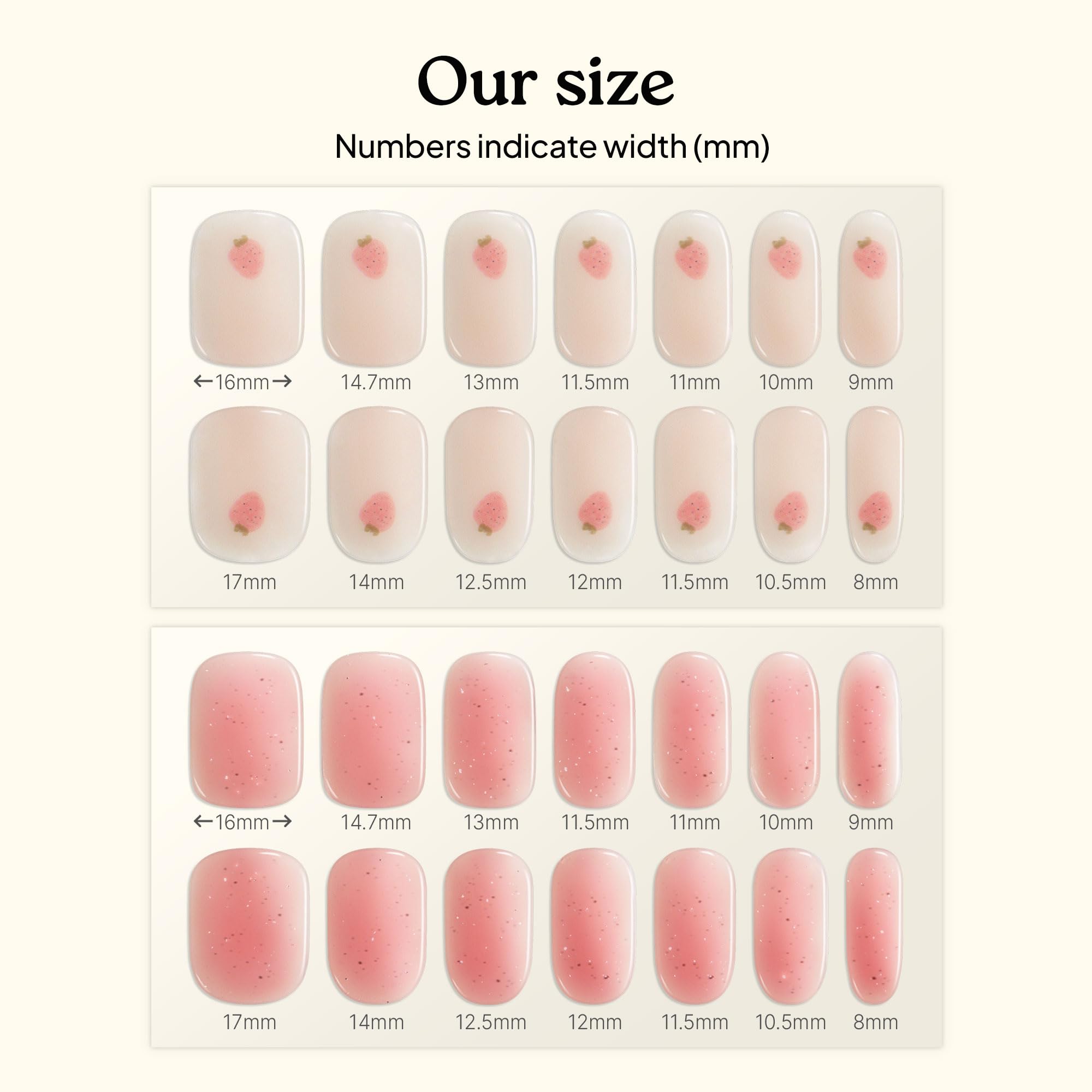 heyhae glitter pink strips applied on nails benefit: polished wearable spring manicure