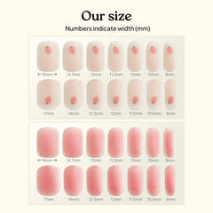 heyhae glitter pink strips applied on nails benefit: polished wearable spring manicure