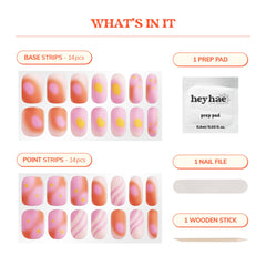 heyhae applied on full hand showing ombré effect and salon-grade finish