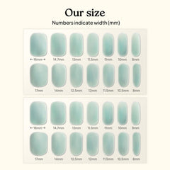 Heyhae scale and size comparison showing variety of strip widths for custom fit benefit