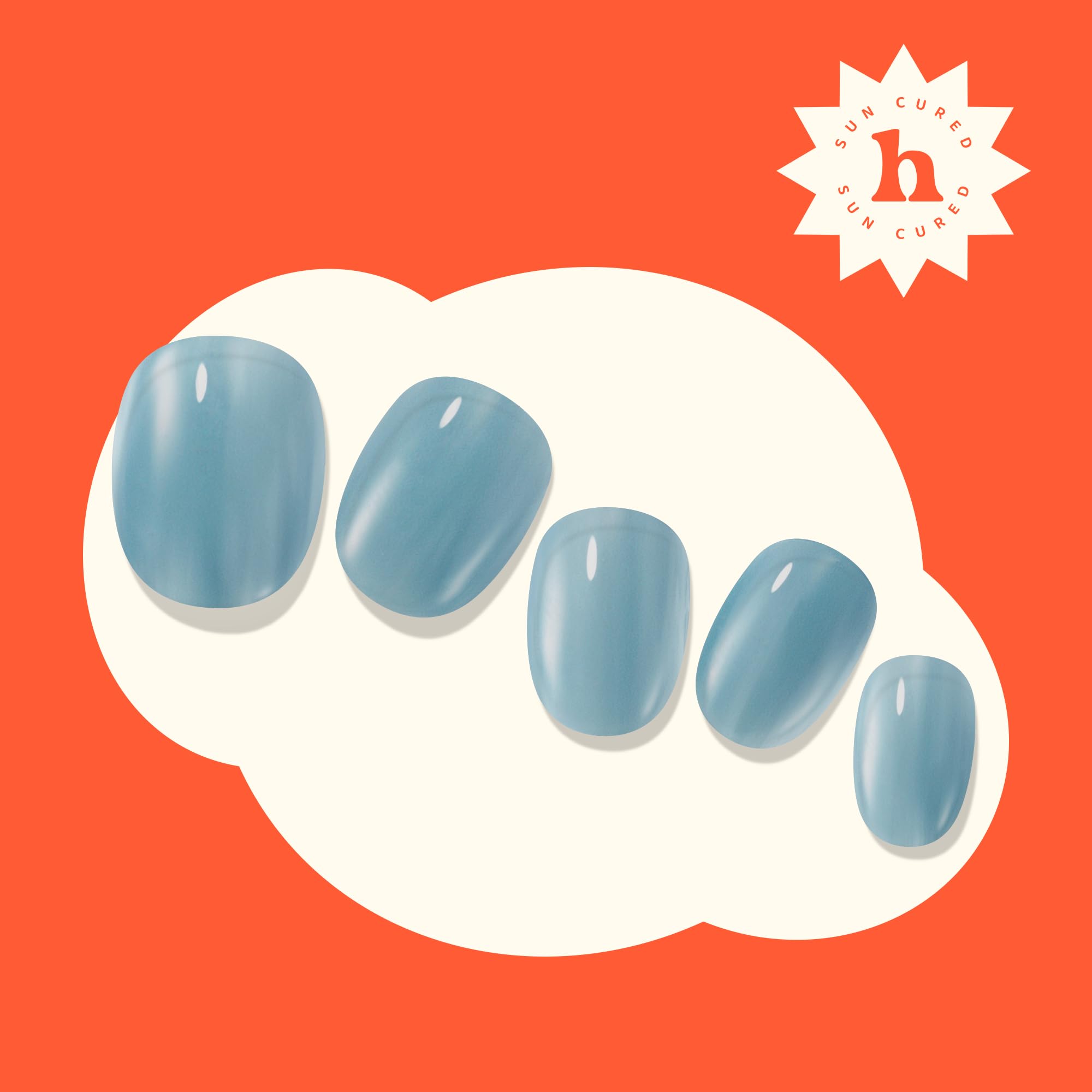 heyhae strips beside coin showing size and fit guidance for varied nails