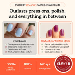 heyhae strips on hand displaying size options for a perfect fit benefit