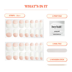 heyhae strip application step-by-step with fingers applying strip for fast finish
