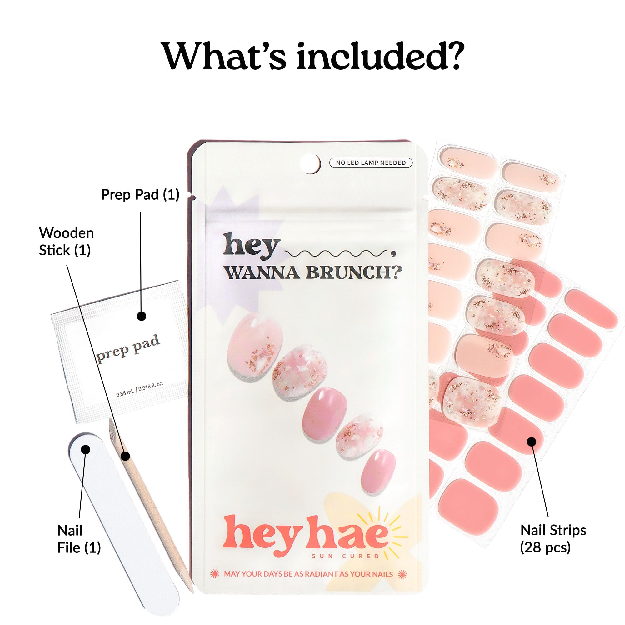 heyhae strip applied on nail while held, demonstrates smooth adhesion and fit benefit
