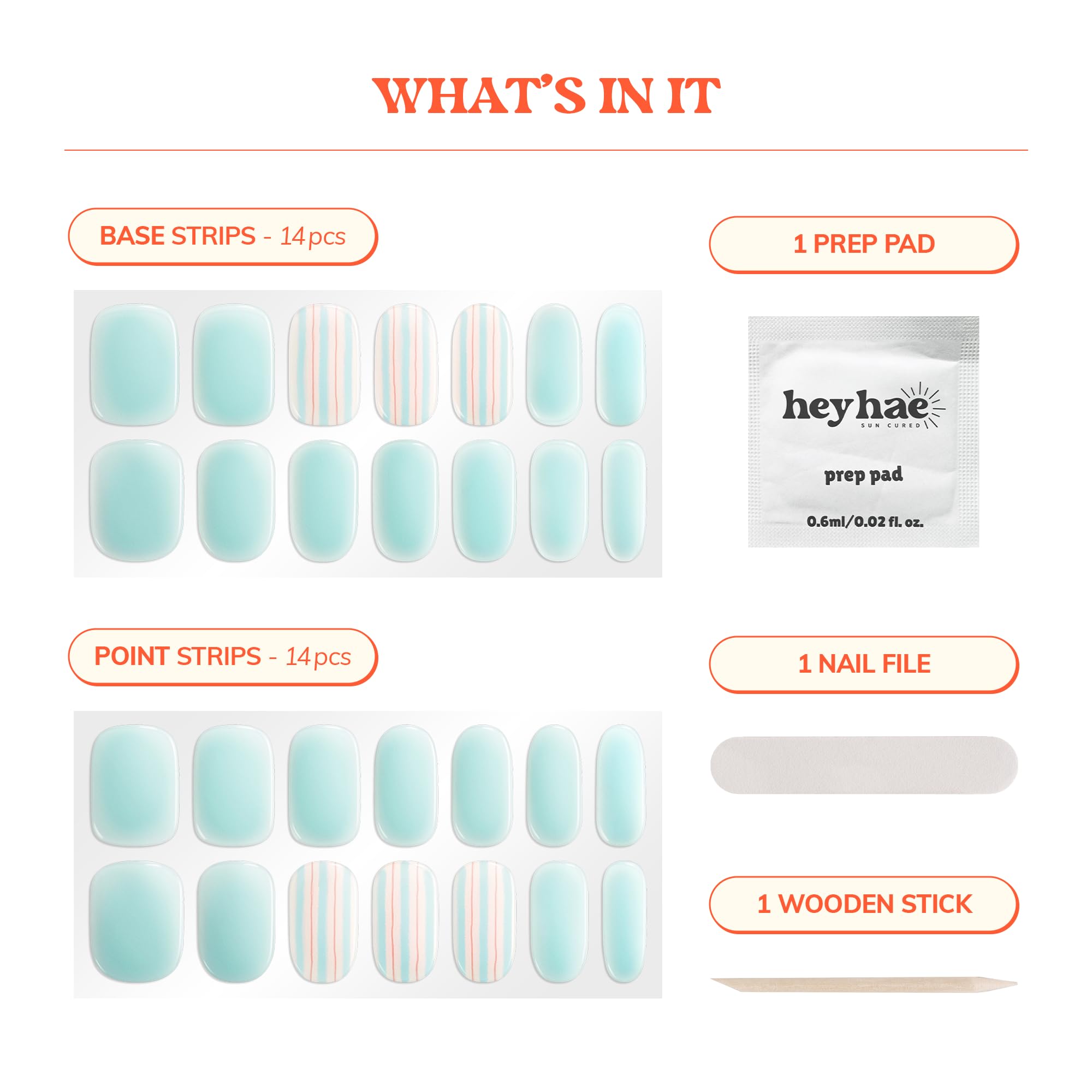 heyhae strips arranged by size showing selection and quick fit benefit