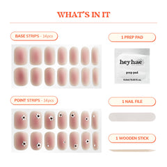 heyhae strips applied on hand during application, demonstrating easy at-home use