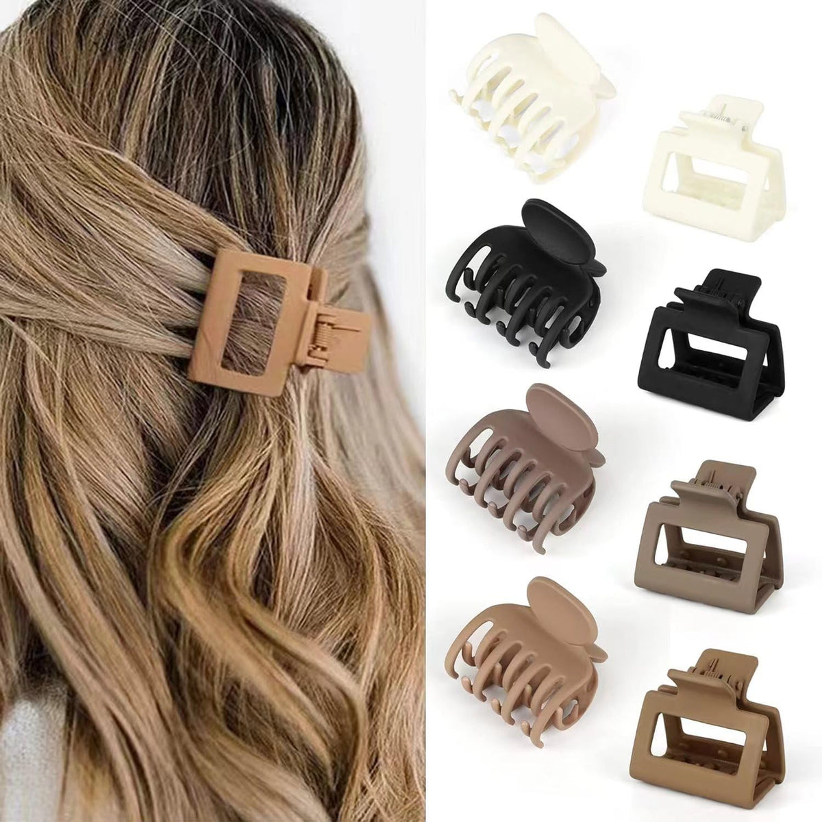 HFLYJPYW front pack showing eight dark-series matte claw clips, versatile everyday styling