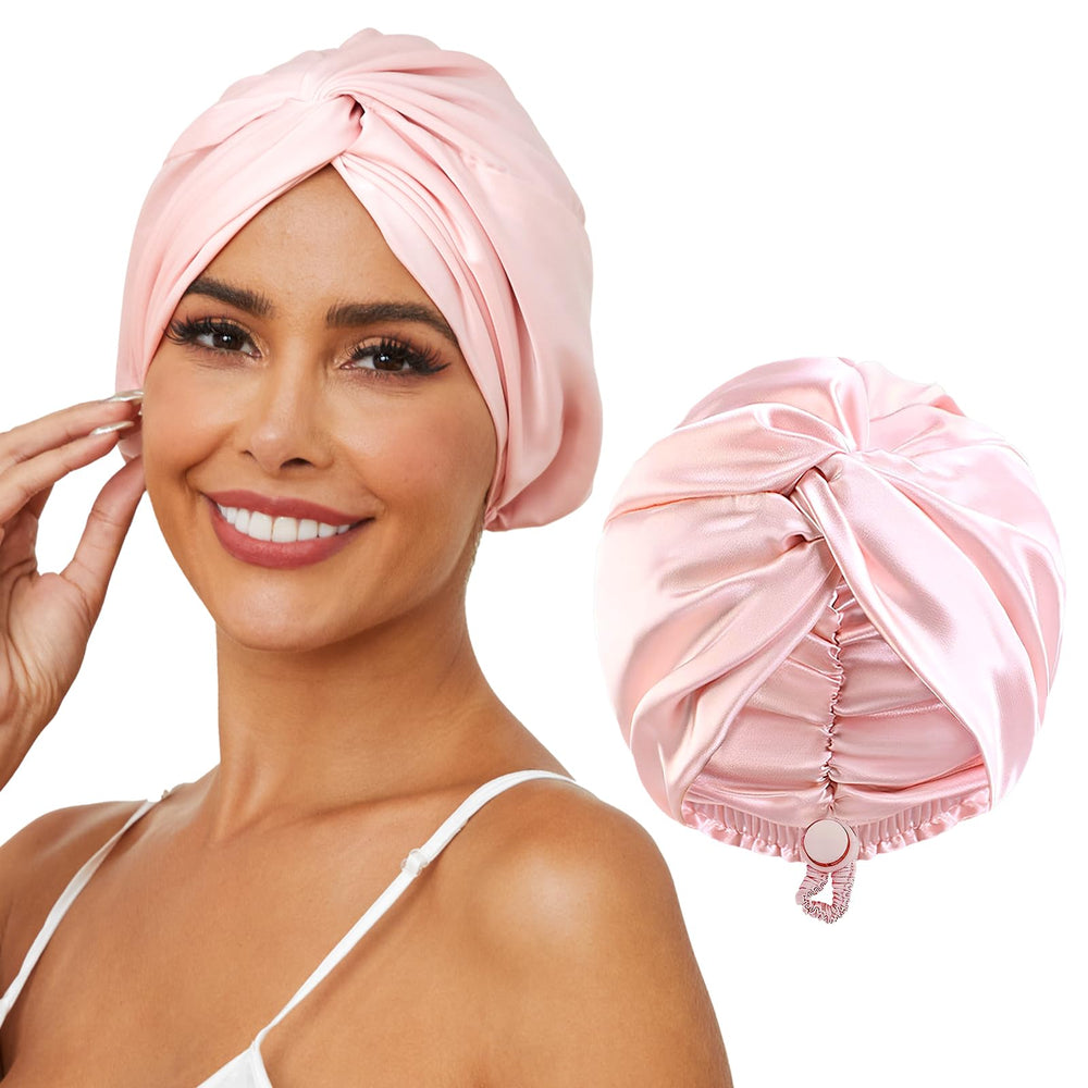 HFRHTGY royal pink bonnet front view showing elegant finish and secure fit benefit