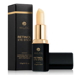 HGTG retinol eye stick front packaging showing product benefits and compact design