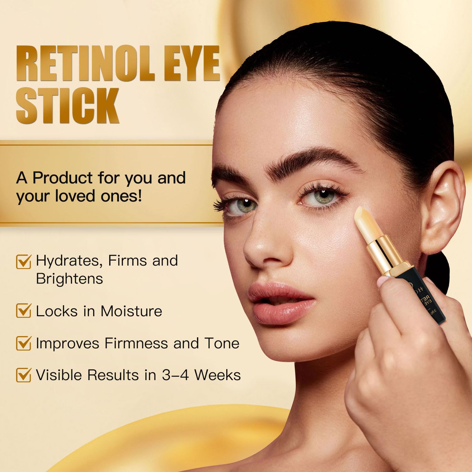 HGTG retinol eye stick open applicator ready to apply for targeted precision