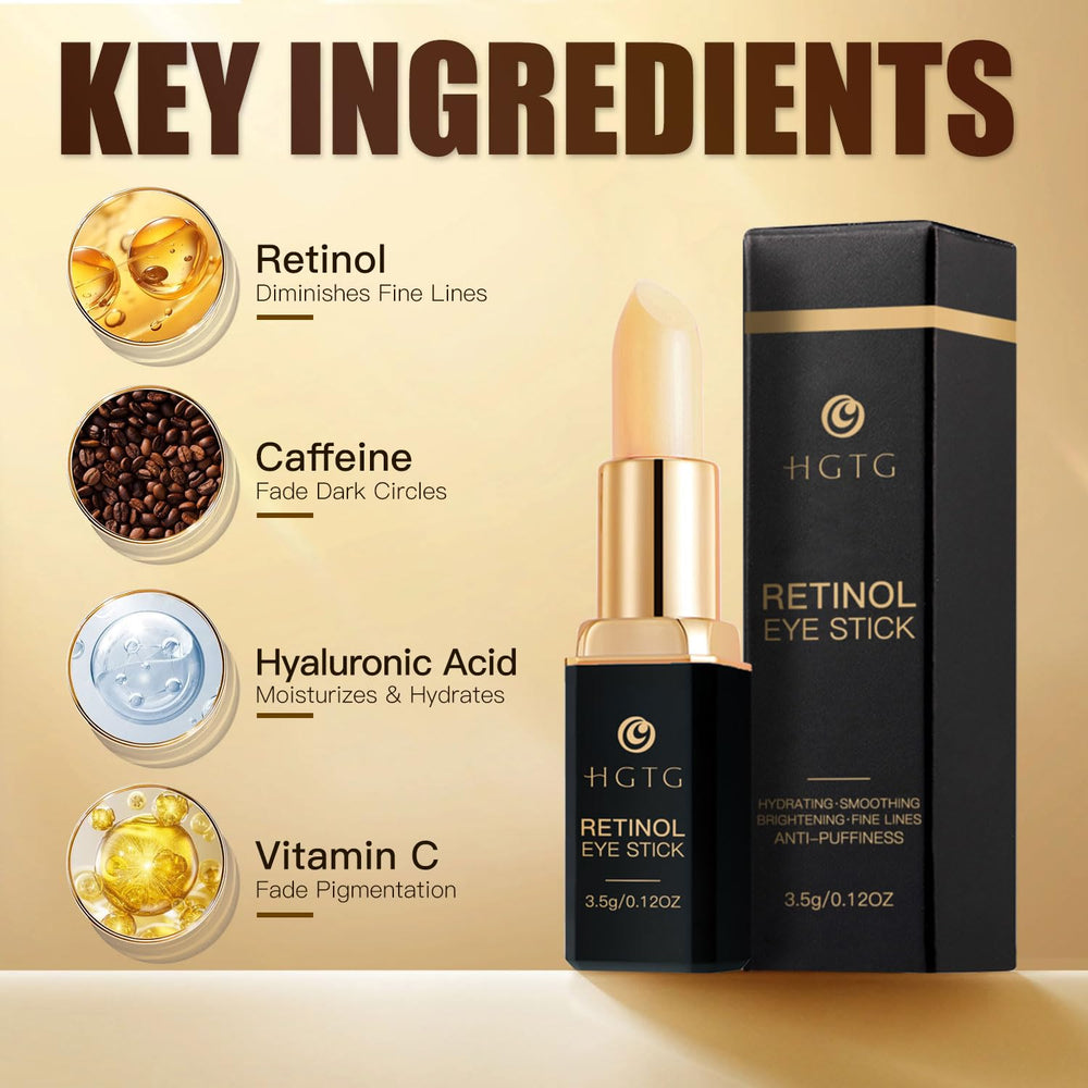 HGTG retinol eye stick texture close-up highlighting smooth non-greasy finish
