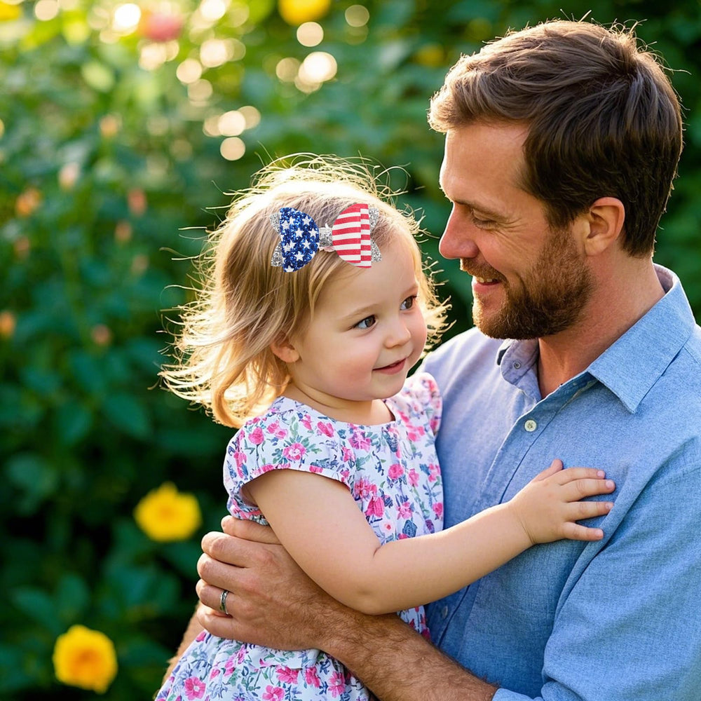 hhdatc child wearing bow in hair for festive Independence Day look