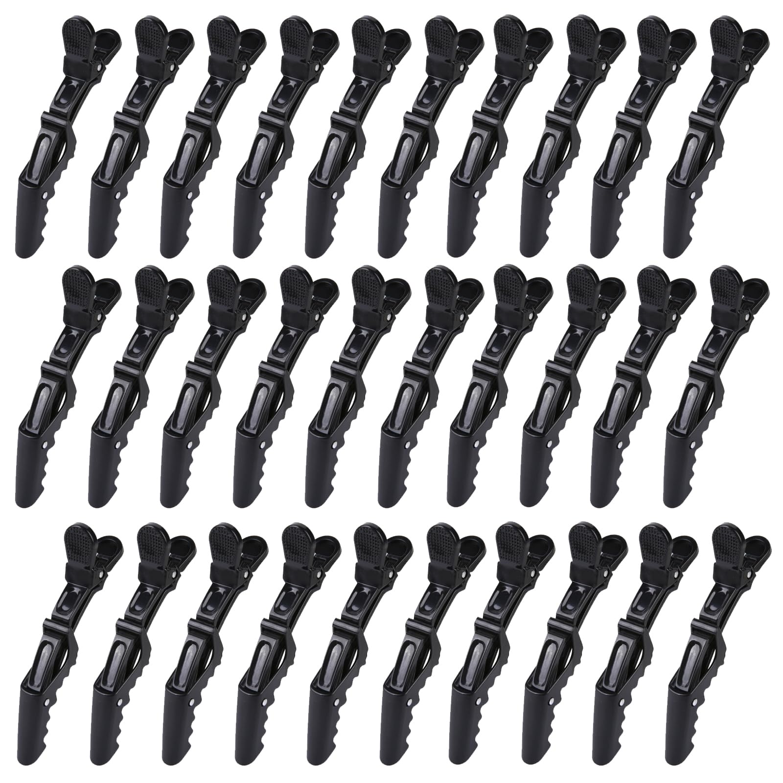HH&LL front-packaging showing 30 black alligator clips, convenient supply