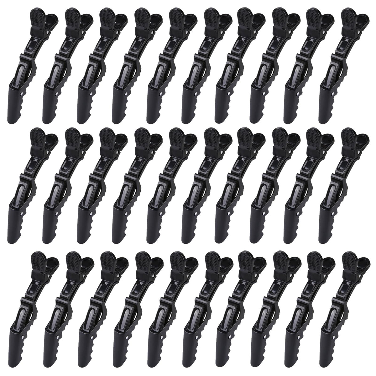 HH&LL front-packaging showing 30 black alligator clips, convenient supply