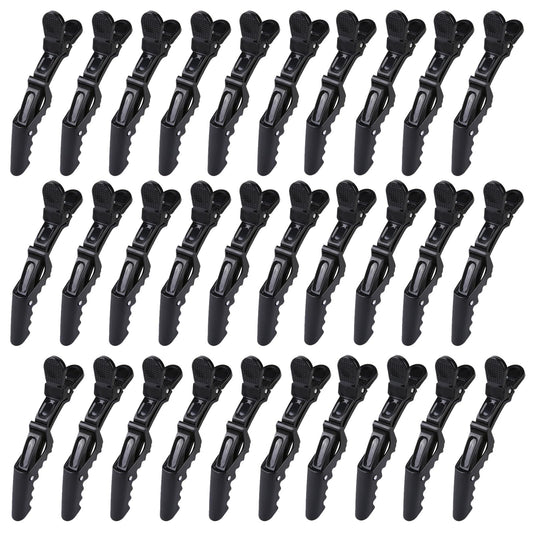 HH&LL front-packaging showing 30 black alligator clips, convenient supply