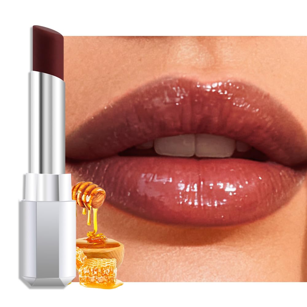 HHLTOH front packaging showing brown honey tinted lip balm, elegant gift-ready look