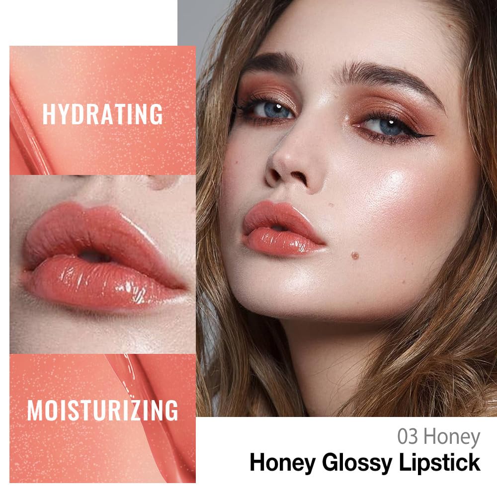 HHLTOH honey lipstick open texture close-up highlighting creamy, glossy hydration