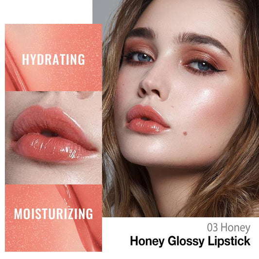 HHLTOH honey lipstick open texture close-up highlighting creamy, glossy hydration