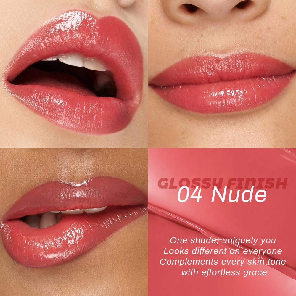 HHLTOH lip balm applied on model lips giving shine and visible moisture boost