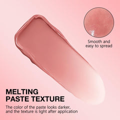 HHLTOH lip swatch on hand showing buildable dusty-pink tint