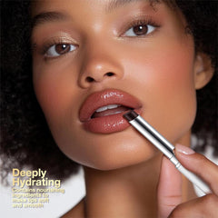 HHLTOH applied to model lips showing natural honey-brown flush and hydration