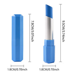 HHLTOH lipstick next to ruler shows size and travel-friendly portability