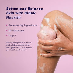 HIBAR solid body wash bar close-up texture producing creamy lather