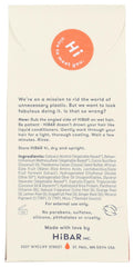 HiBAR back label with ingredient list visible and sustainability certifications for transparency