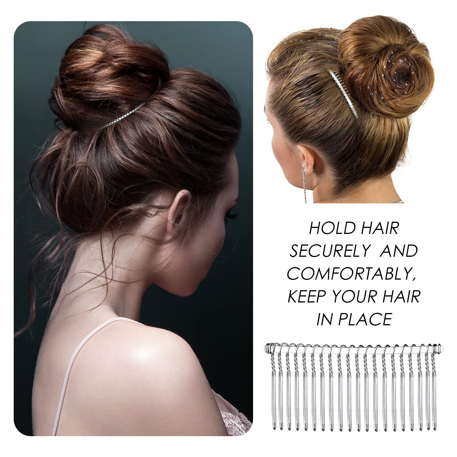 Hicarer comb anchoring a wedding veil into styled hair offering a discreet secure hold