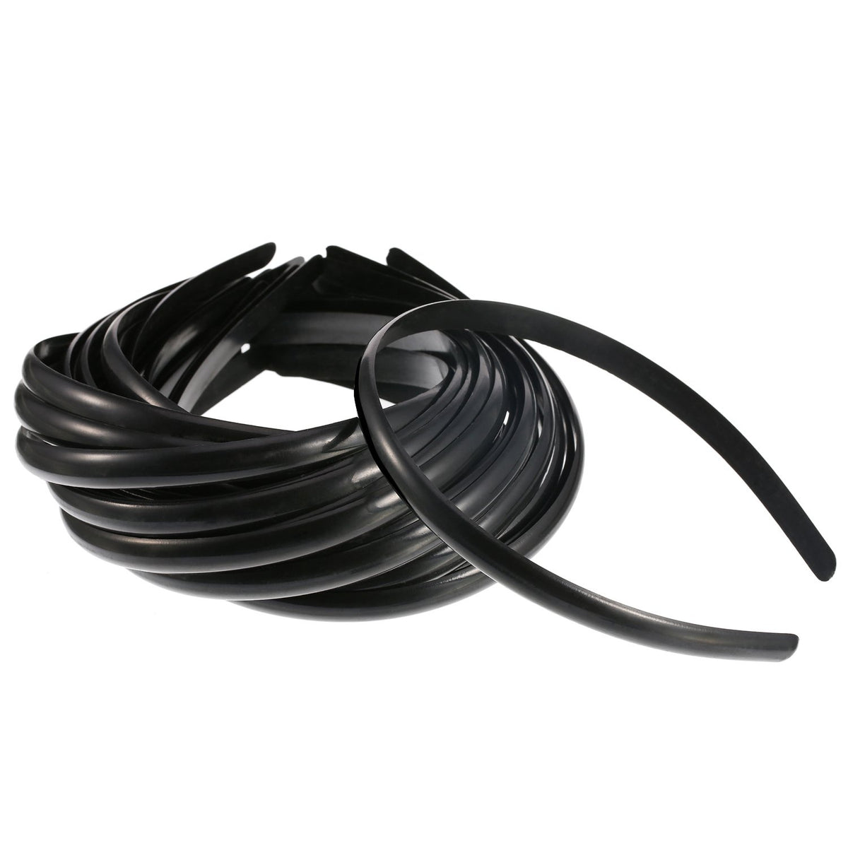 Hicarer front pack showing thirty black headbands for bulk use