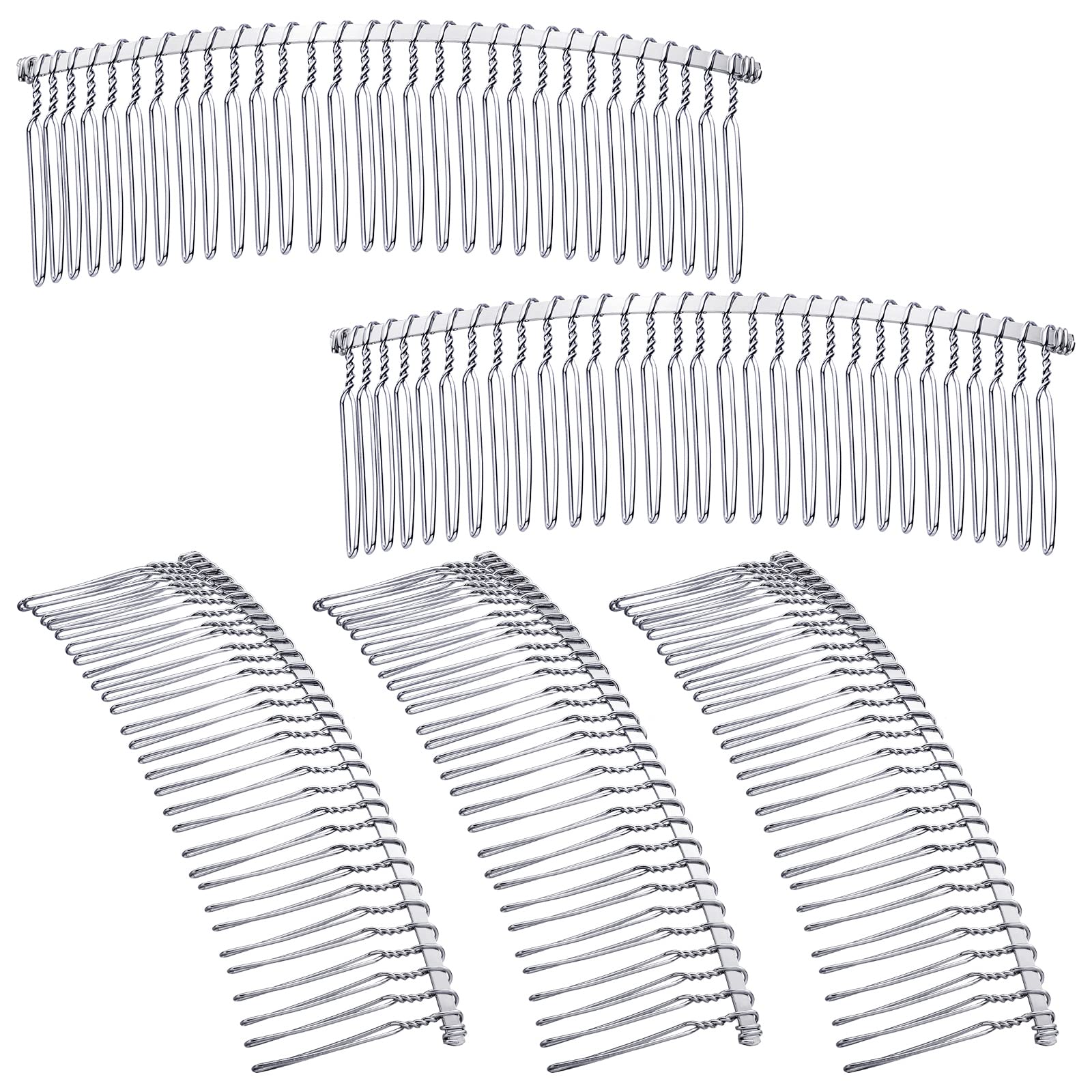 Hicarer front view platinum comb showing full length and teeth, durable hold
